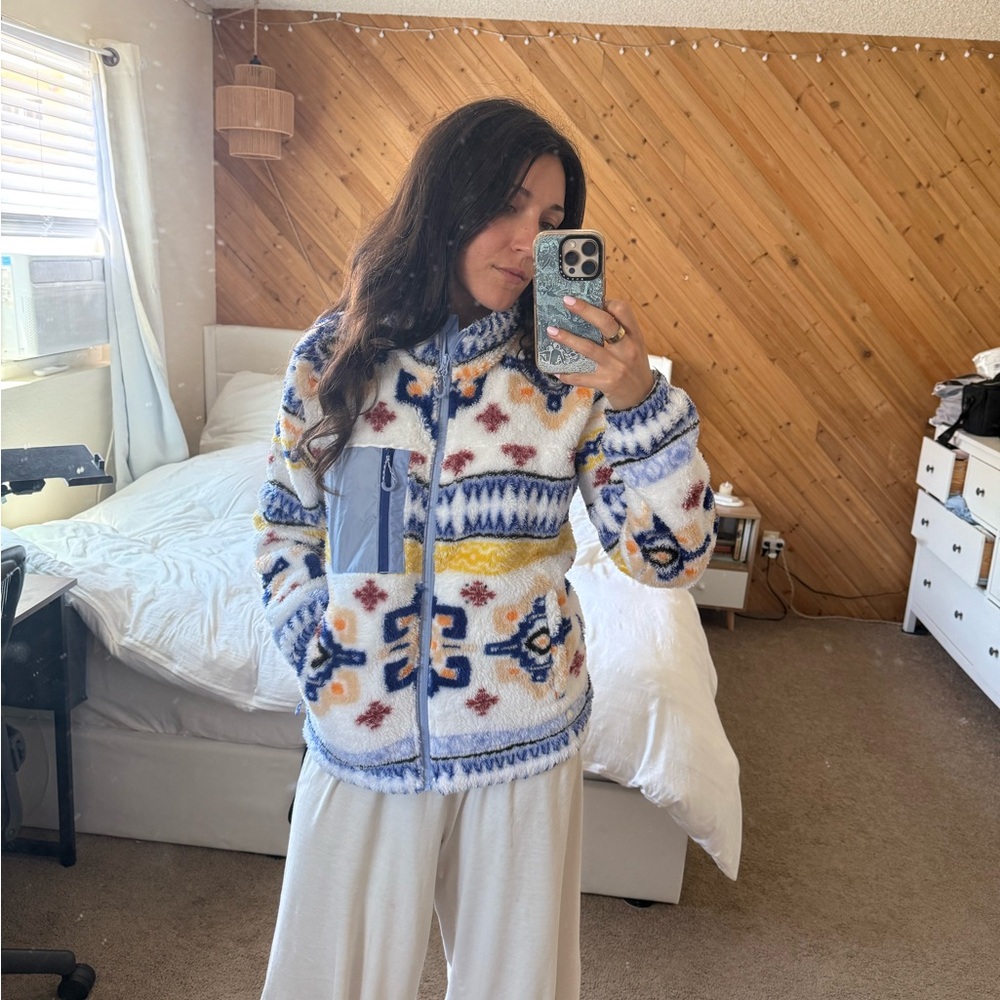 Roxy Blue and White Patterned Women's Cardigan